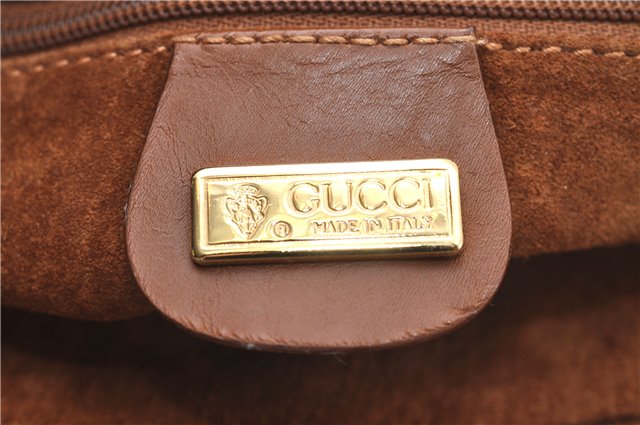 Authentic GUCCI Vintage Shoulder Cross Body Bag Purse Leather Brown 5450D