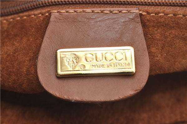 Authentic GUCCI Vintage Shoulder Cross Body Bag Purse Leather Brown 5450D