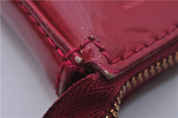 Authentic Louis Vuitton Vernis Pochette Accessoires Pouch Red M91577 LV 5450E