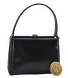 Authentic GUCCI Vintage Shoulder Hand Bag Purse Leather Black 5451D