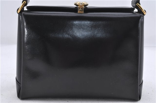 Authentic GUCCI Vintage Shoulder Hand Bag Purse Leather Black 5451D