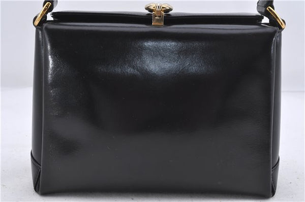 Authentic GUCCI Vintage Shoulder Hand Bag Purse Leather Black 5451D