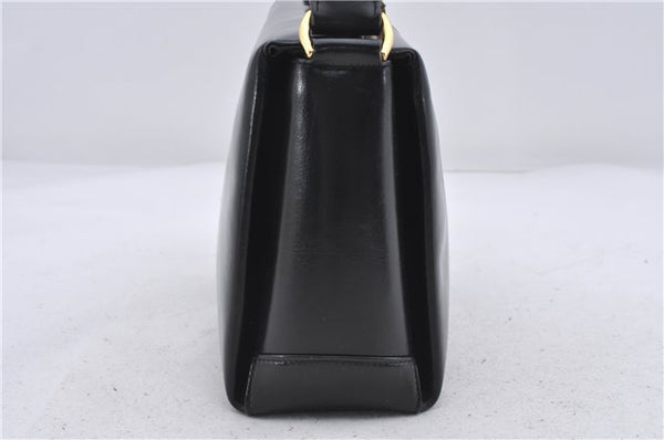 Authentic GUCCI Vintage Shoulder Hand Bag Purse Leather Black 5451D