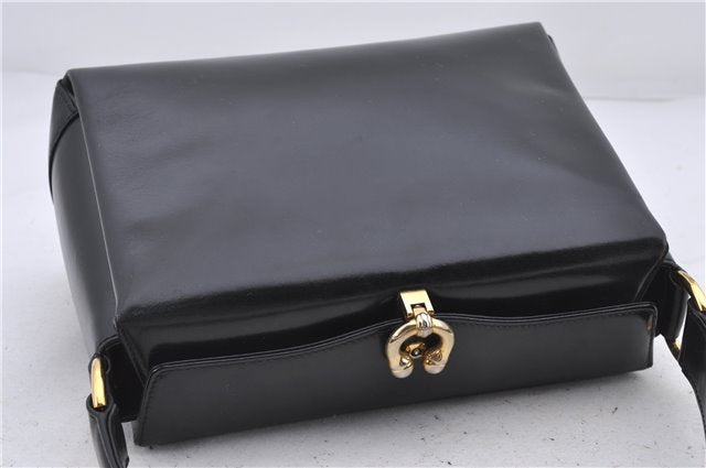 Authentic GUCCI Vintage Shoulder Hand Bag Purse Leather Black 5451D