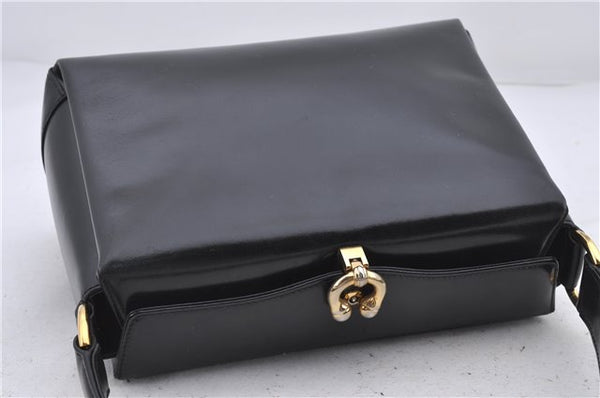 Authentic GUCCI Vintage Shoulder Hand Bag Purse Leather Black 5451D