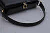 Authentic GUCCI Vintage Shoulder Hand Bag Purse Leather Black 5451D