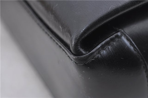 Authentic GUCCI Vintage Shoulder Hand Bag Purse Leather Black 5451D