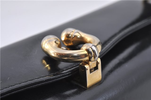 Authentic GUCCI Vintage Shoulder Hand Bag Purse Leather Black 5451D