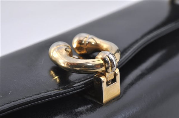 Authentic GUCCI Vintage Shoulder Hand Bag Purse Leather Black 5451D