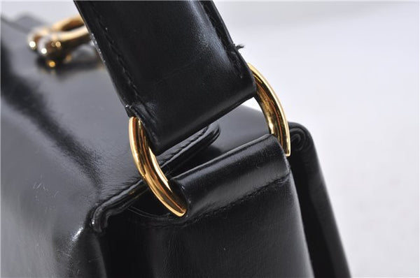 Authentic GUCCI Vintage Shoulder Hand Bag Purse Leather Black 5451D