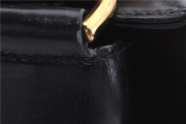 Authentic GUCCI Vintage Shoulder Hand Bag Purse Leather Black 5451D