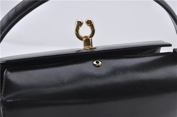 Authentic GUCCI Vintage Shoulder Hand Bag Purse Leather Black 5451D