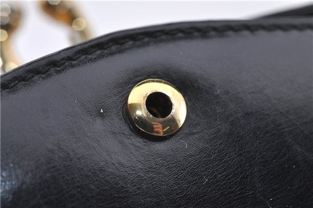 Authentic GUCCI Vintage Shoulder Hand Bag Purse Leather Black 5451D