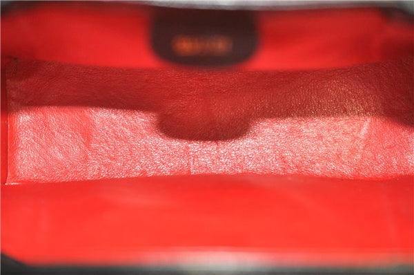 Authentic GUCCI Vintage Shoulder Hand Bag Purse Leather Black 5451D