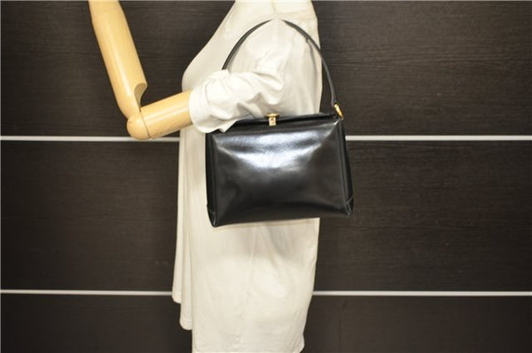 Authentic GUCCI Vintage Shoulder Hand Bag Purse Leather Black 5451D