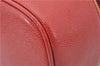 Authentic CHANEL Caviar Skin CoCo Mark Vanity Hand Bag Case Red CC 5452E