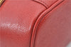 Authentic CHANEL Caviar Skin CoCo Mark Vanity Hand Bag Case Red CC 5452E