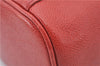 Authentic CHANEL Caviar Skin CoCo Mark Vanity Hand Bag Case Red CC 5452E