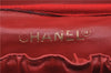 Authentic CHANEL Caviar Skin CoCo Mark Vanity Hand Bag Case Red CC 5452E