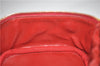 Authentic CHANEL Caviar Skin CoCo Mark Vanity Hand Bag Case Red CC 5452E