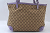 Authentic GUCCI Craft Shoulder Tote Bag GG Canvas Leather 247209 Brown 5452I
