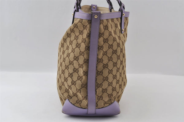 Authentic GUCCI Craft Shoulder Tote Bag GG Canvas Leather 247209 Brown 5452I