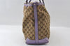 Authentic GUCCI Craft Shoulder Tote Bag GG Canvas Leather 247209 Brown 5452I
