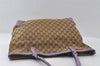 Authentic GUCCI Craft Shoulder Tote Bag GG Canvas Leather 247209 Brown 5452I