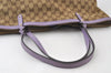 Authentic GUCCI Craft Shoulder Tote Bag GG Canvas Leather 247209 Brown 5452I