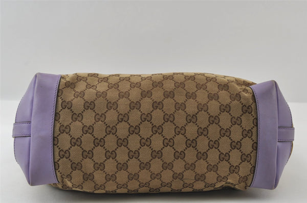 Authentic GUCCI Craft Shoulder Tote Bag GG Canvas Leather 247209 Brown 5452I