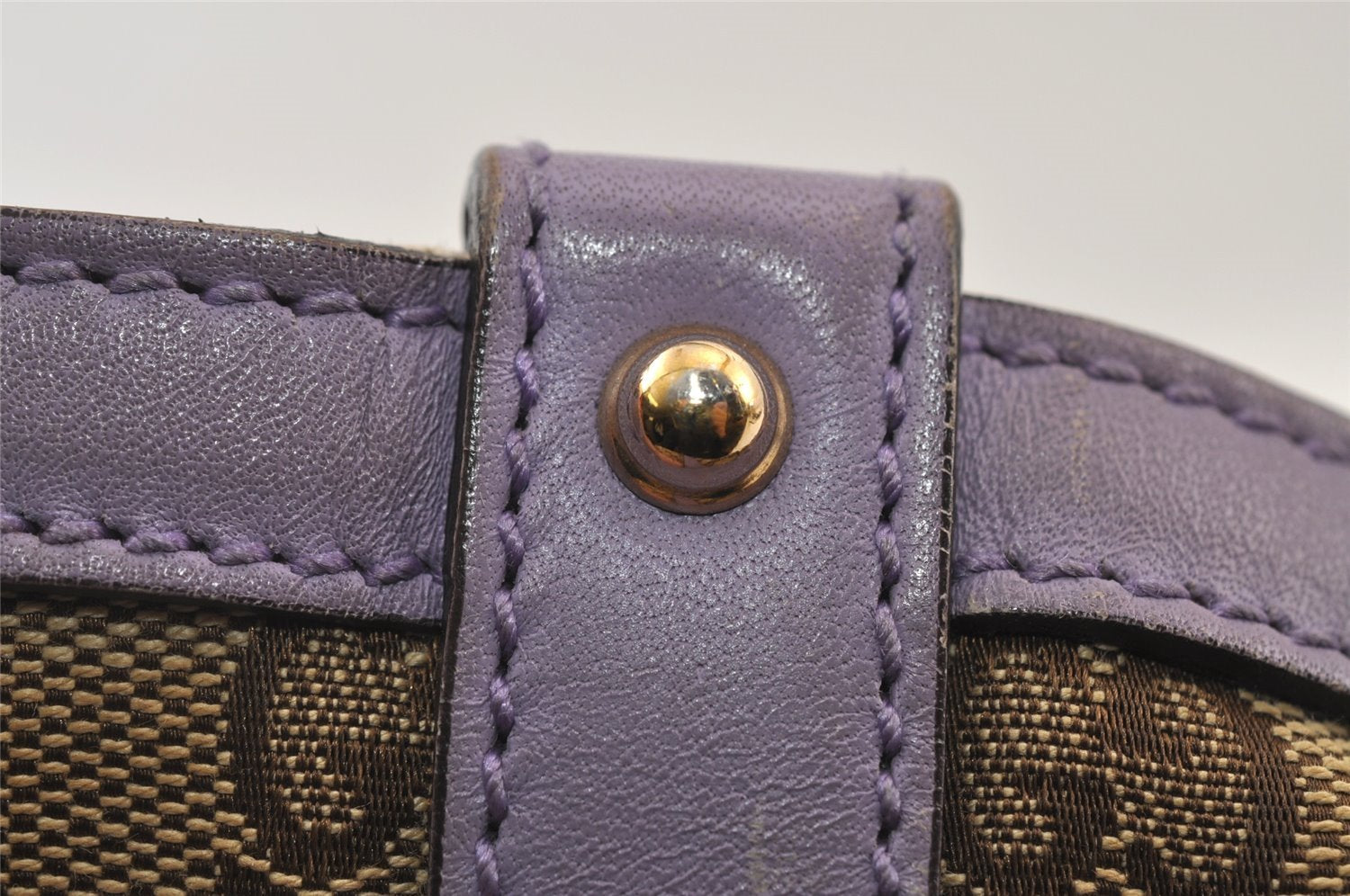 Authentic GUCCI Craft Shoulder Tote Bag GG Canvas Leather 247209 Brown 5452I