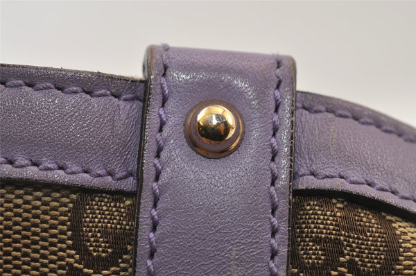 Authentic GUCCI Craft Shoulder Tote Bag GG Canvas Leather 247209 Brown 5452I