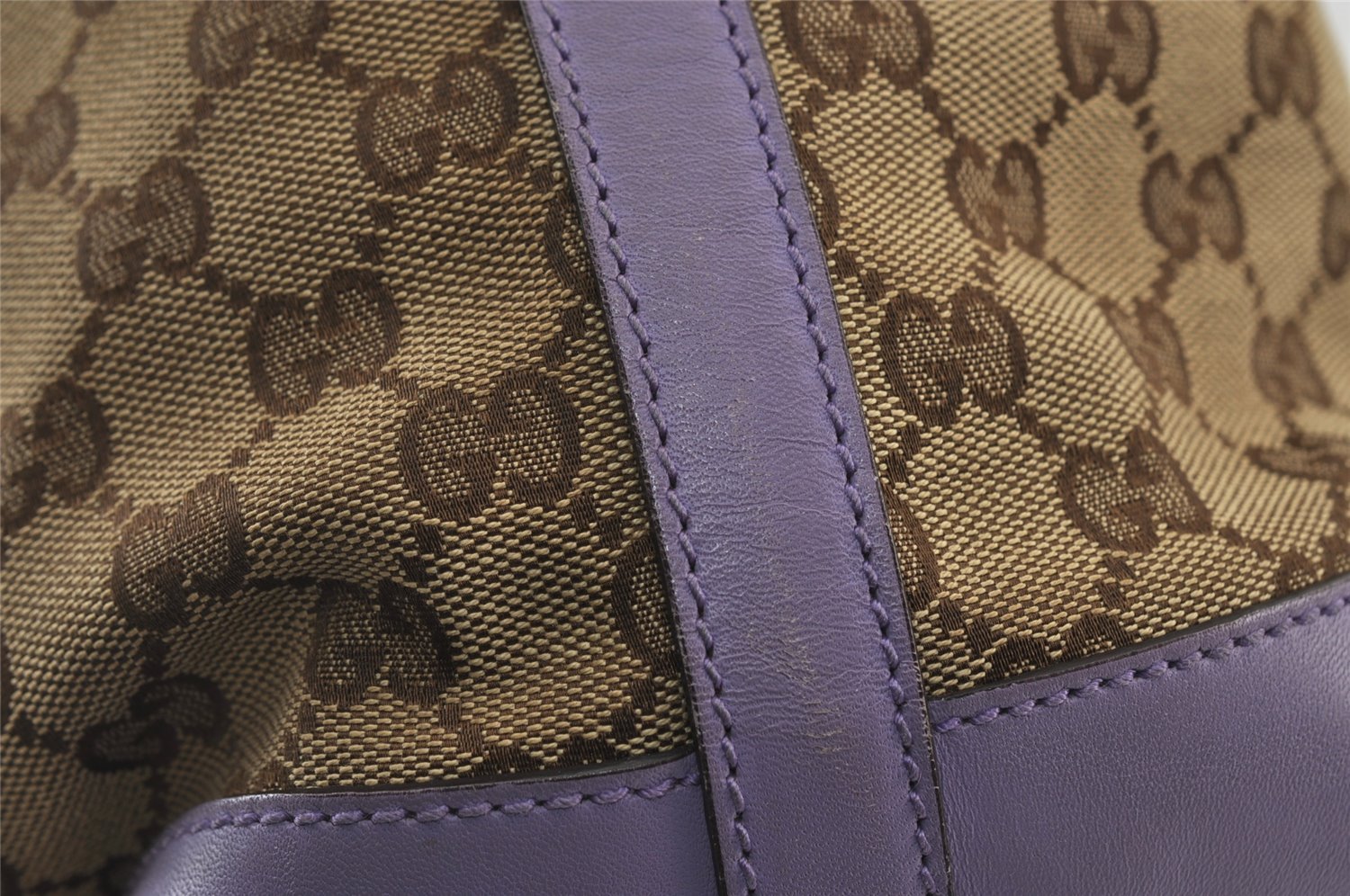 Authentic GUCCI Craft Shoulder Tote Bag GG Canvas Leather 247209 Brown 5452I