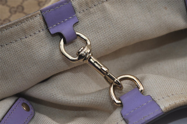 Authentic GUCCI Craft Shoulder Tote Bag GG Canvas Leather 247209 Brown 5452I