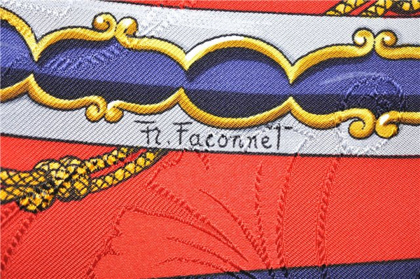 Authentic HERMES Carre 90 Scarf "DAIMYO" Silk Navy Box 5453D