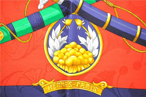 Authentic HERMES Carre 90 Scarf "DAIMYO" Silk Navy Box 5453D