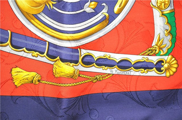 Authentic HERMES Carre 90 Scarf "DAIMYO" Silk Navy Box 5453D