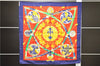 Authentic HERMES Carre 90 Scarf "DAIMYO" Silk Navy Box 5453D