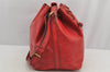 Authentic Louis Vuitton Epi Petit Noe Shoulder Drawstring Bag M44107 Red 5453I