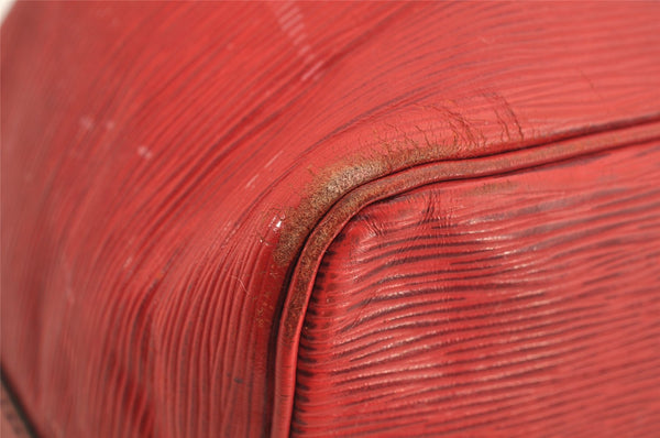 Authentic Louis Vuitton Epi Petit Noe Shoulder Drawstring Bag M44107 Red 5453I