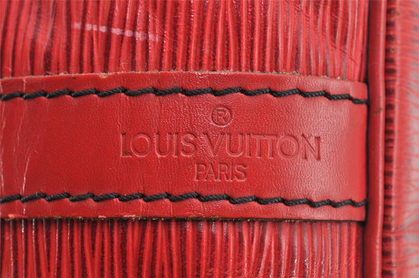 Authentic Louis Vuitton Epi Petit Noe Shoulder Drawstring Bag M44107 Red 5453I