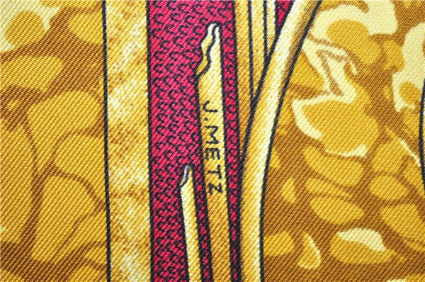 Authentic HERMES Carre 90 Scarf "CARPE DIEM" Silk Red Yellow 5456D