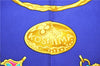 Authentic HERMES Carre 90 Scarf "KOSMIMA" Silk Blue 5457D