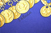 Authentic HERMES Carre 90 Scarf "KOSMIMA" Silk Blue 5457D