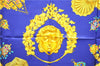 Authentic HERMES Carre 90 Scarf "KOSMIMA" Silk Blue 5457D