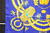 Authentic HERMES Carre 90 Scarf "KOSMIMA" Silk Blue 5457D
