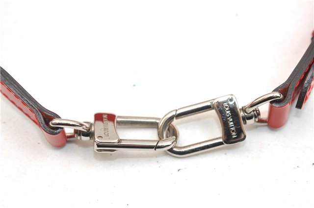 Authentic Louis Vuitton Leather Shoulder Strap Red 40.6-47.2