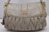 Authentic MIU MIU Matelasse Vintage Leather 2Way Shoulder Hand Bag Gray 5457I