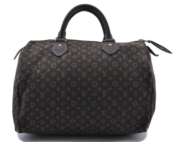 Auth LOUIS VUITTON Monogram Mini Lin Speedy 30 Hand Bag Brown M95224 LV 5458C