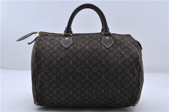 Auth LOUIS VUITTON Monogram Mini Lin Speedy 30 Hand Bag Brown M95224 LV 5458C